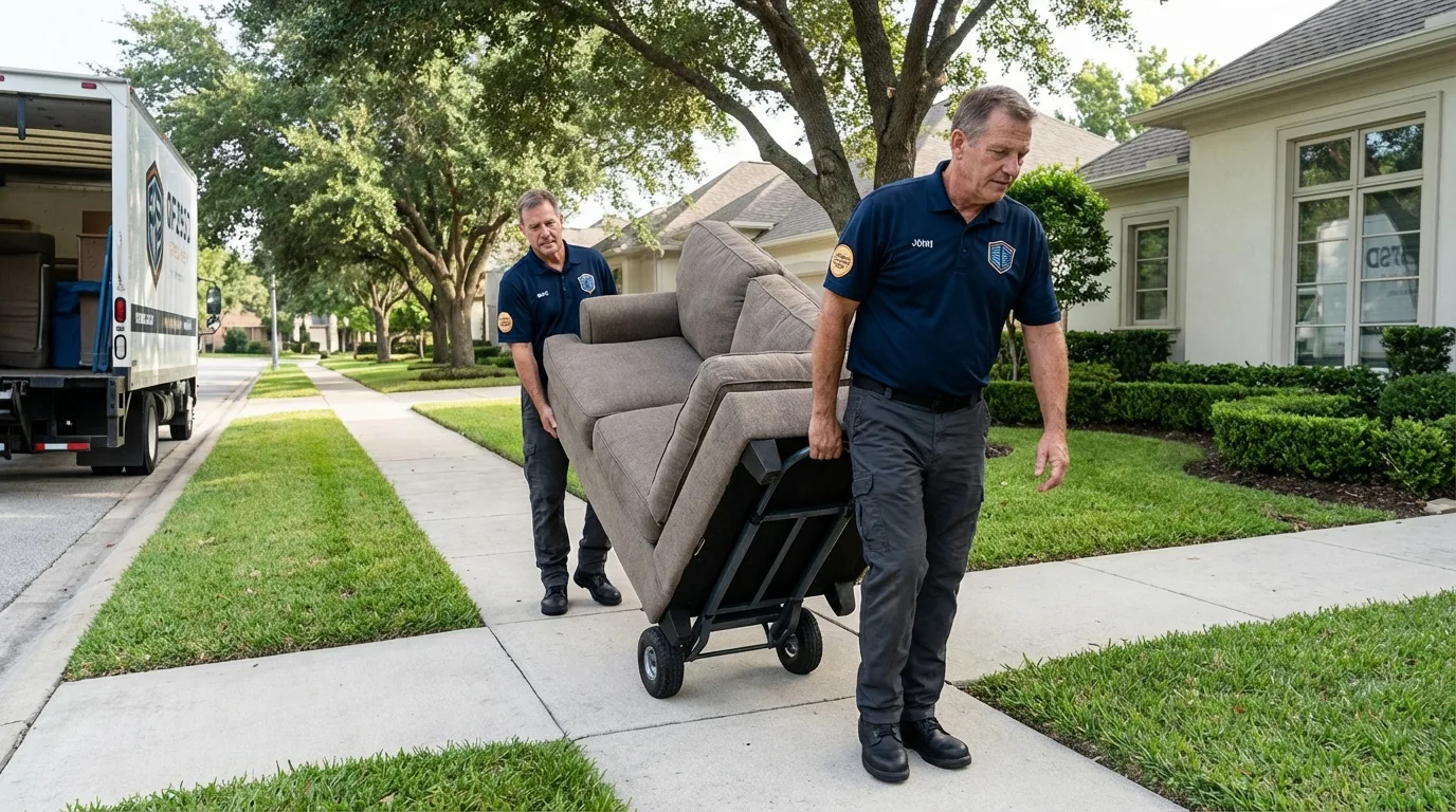 Local residential moving crew loading furniture in Bullhead City, AZ